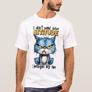 Grumpy Cat Attitute Funny Animal Sarcastic Quote T-Shirt