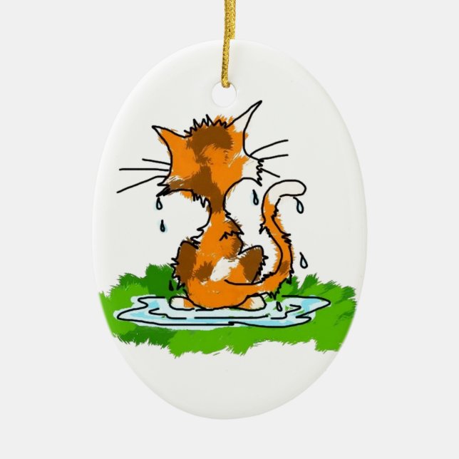 Grumpy Cat Ceramic Ornament (Front)