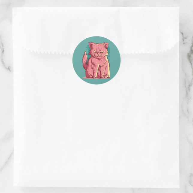 Grumpy Cat Classic Round Sticker (Bag)