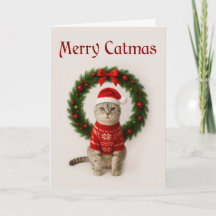 Grumpy Cat Folded Christmas Card