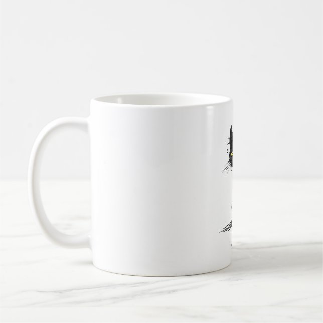 GRUMPY CAT - Funny Meh Cat - Crazy Cat Lady Gift Coffee Mug (Left)