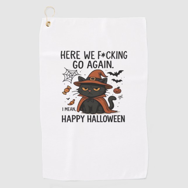 Grumpy Cat Halloween Classic T-Shirt Golf Towel (Front)