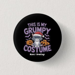Grumpy Cat Halloween Costume Funny Holiday Animal  1 Inch Round Button