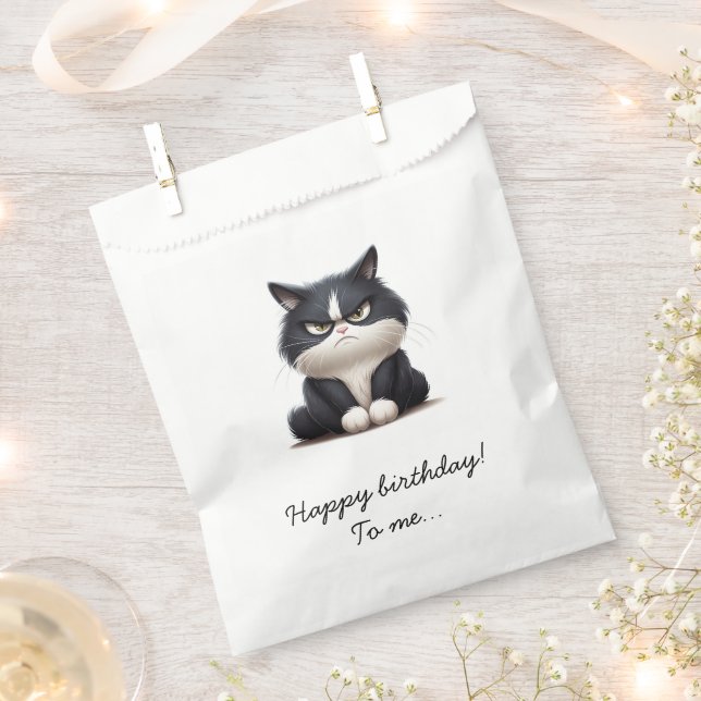 Grumpy cat Happy birthday Favour Bag (Clipped)