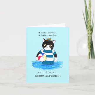 Grumpy Cat I hate Summer I hate people birthday Card