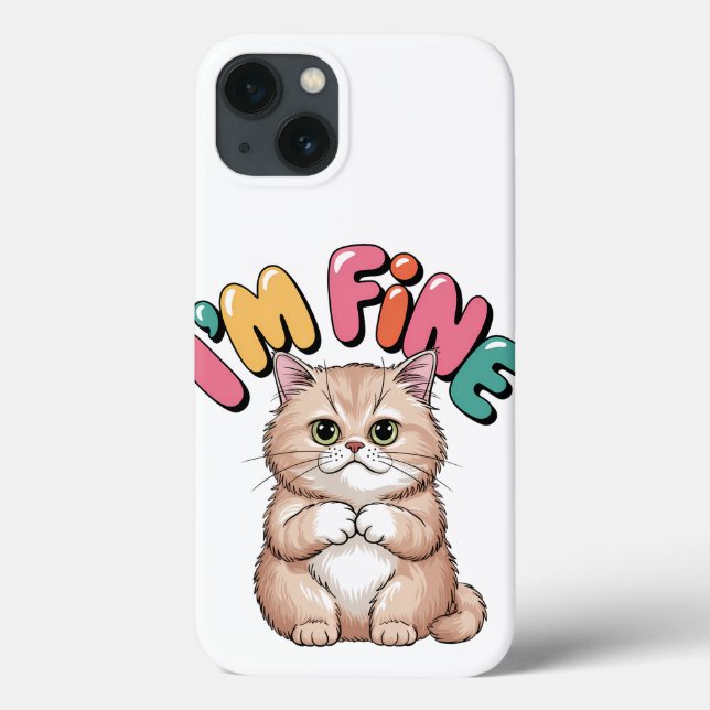 Grumpy Cat "I'm Fine" Funny Cartoon Shirt Case-Mate iPhone Case (Back)