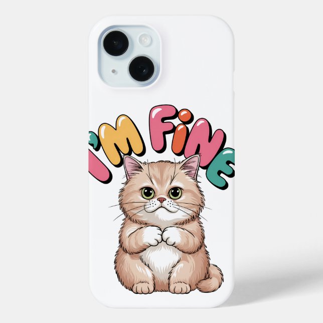 Grumpy Cat "I'm Fine" Funny Cartoon Shirt Case-Mate iPhone Case (Back)