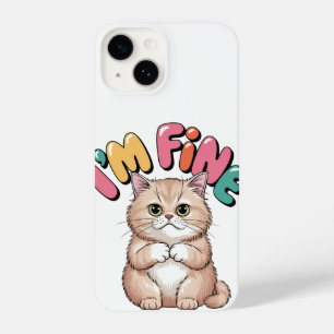 Grumpy Cat "I'm Fine" Funny Cartoon Shirt iPhone 14 Case