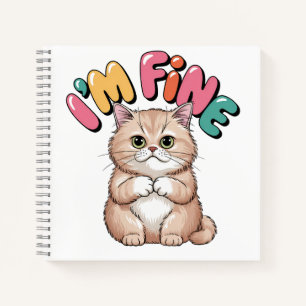Grumpy Cat "I'm Fine" Funny Cartoon Shirt Notebook