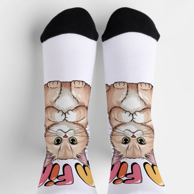 Grumpy Cat "I'm Fine" Funny Cartoon Shirt Socks (Top)