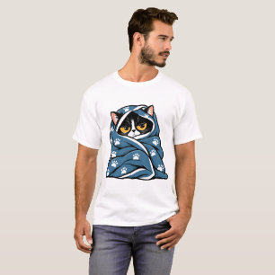 Grumpy Cat in Cozy Blanket T-Shirt