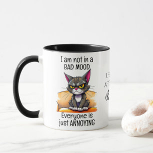 Grumpy Cat Life Begins After Coffee Funny Quote  Mug