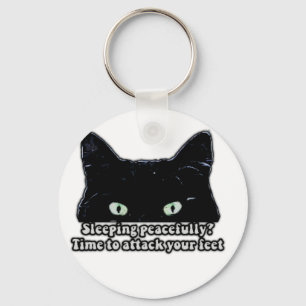 Grumpy cat meme for cat lovers and kitten owners keychain