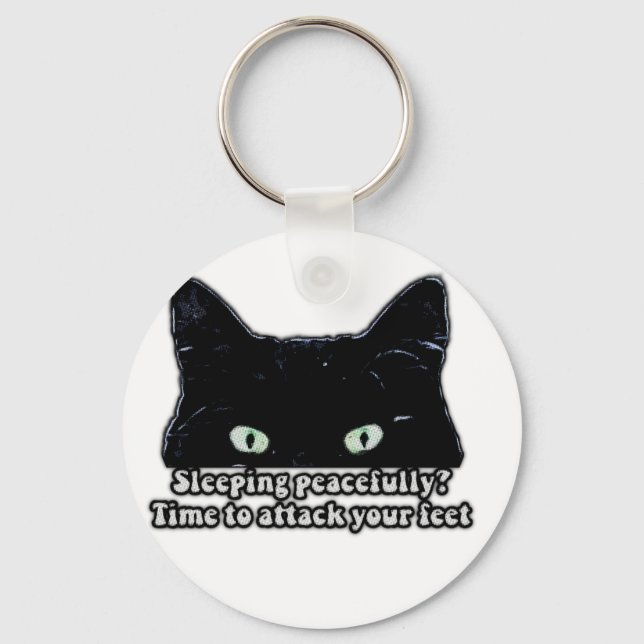 Grumpy cat meme for cat lovers and kitten owners keychain (Front)