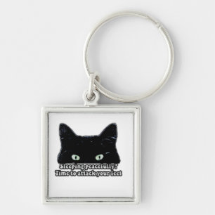 Grumpy cat meme for cat lovers and kitten owners keychain