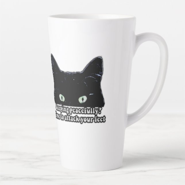 Grumpy cat meme for cat lovers and kitten owners latte mug (Right)