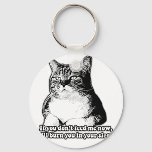Grumpy cat meme for cat lovers and owners keychain
