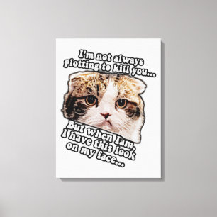 Grumpy cat meme for cat owners and kitty lovers canvas print