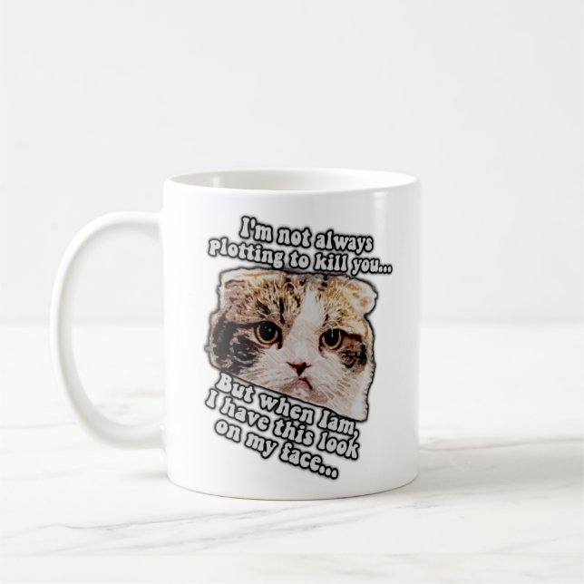 Grumpy cat meme for cat owners and kitty lovers coffee mug (Left)