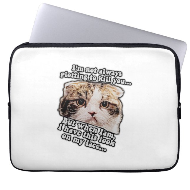 Grumpy cat meme for cat owners and kitty lovers laptop sleeve (Front)
