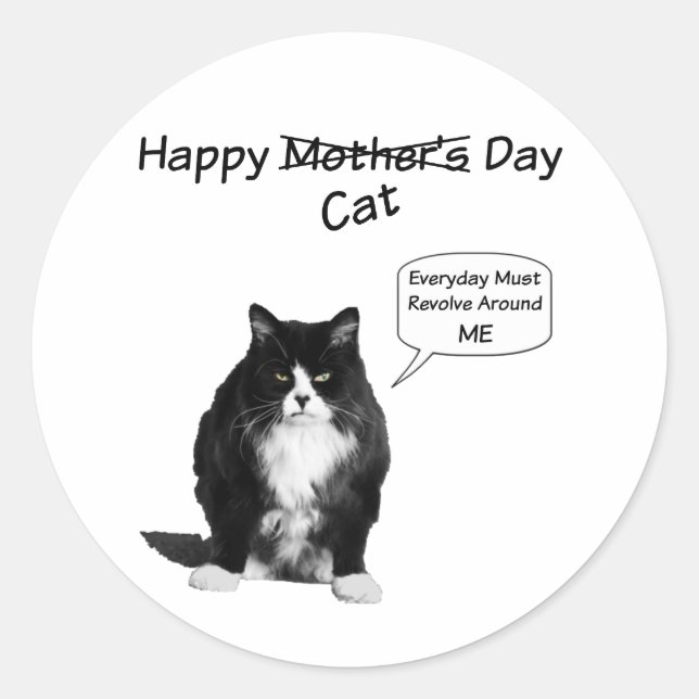 Grumpy Cat Mother's Day Round Stickers (Front)