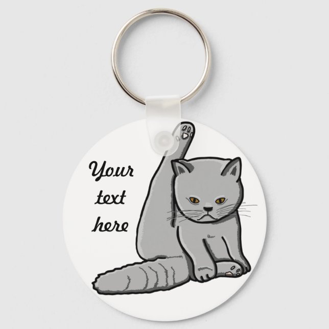 Grumpy Cat Personalized Keychain (Front)