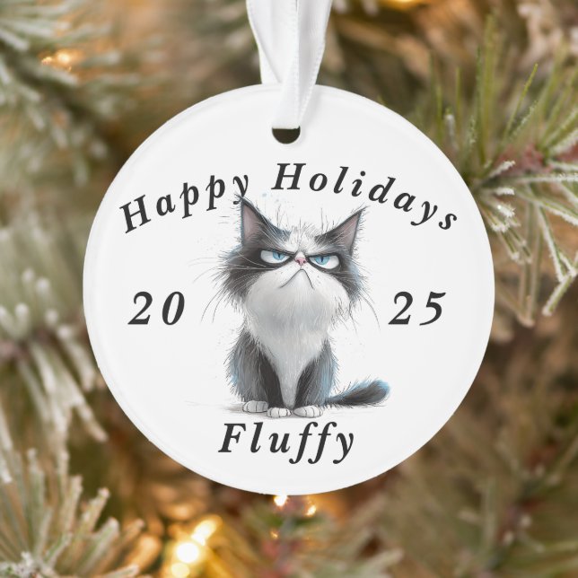 Grumpy Cat sarcastic Happy holidays Christmas (Arbre)
