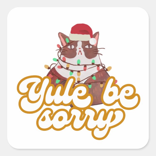 Grumpy Cat Square Sticker (Front)