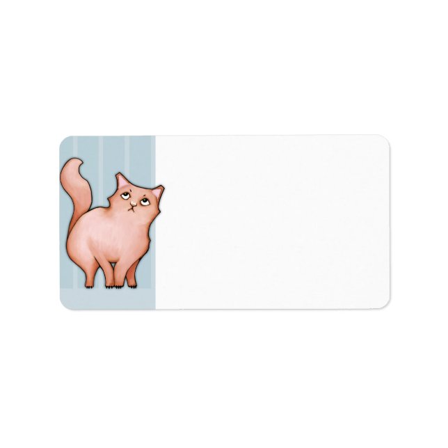 Grumpy Cat Sue stripes Address Label (Front)