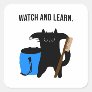Grumpy Cat Teaches Climbing Collection Square Sticker