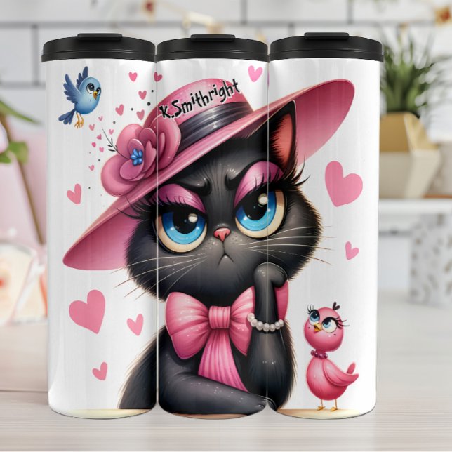 Grumpy Cat with Pink Hat Thermal Tumbler (Creator Uploaded)