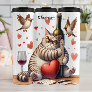 Grumpy Cat with Wine Bottle
