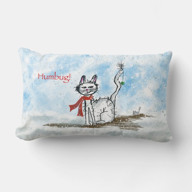 Grumpy Chat Coussin de Noël (Recto)