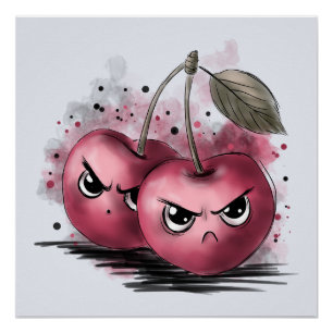 Grumpy Cherries Poster