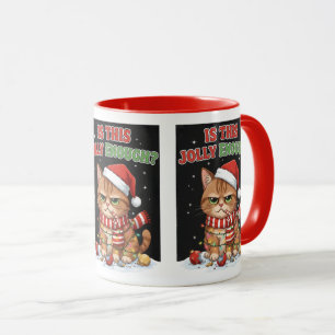 Grumpy Christmas Cat Mug