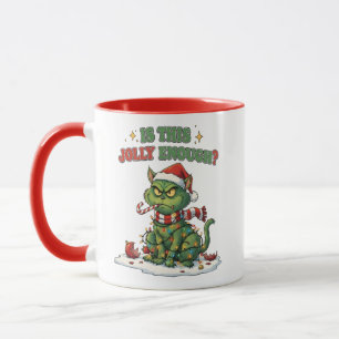Grumpy Christmas Cat Mug