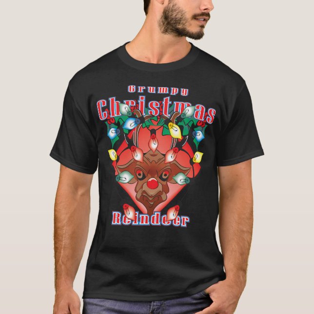 Grumpy Christmas Reindeer T-Shirt (Front)