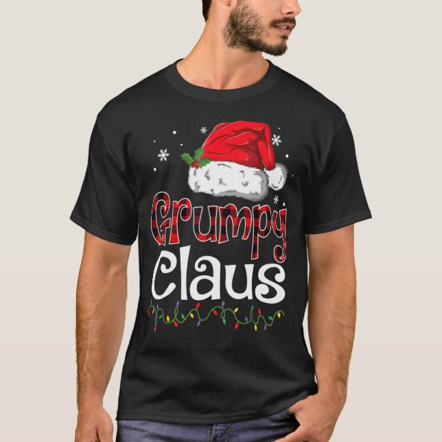Grumpy Claus Santa Funny Christmas Pajama Matching T-Shirt (Front)
