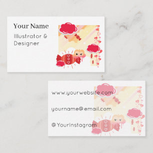 Grumpy Cloud Monster Candy Dream Business Card