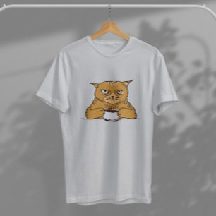 Grumpy Coffee Cat  T-Shirt
