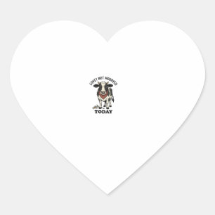 Grumpy Cow Valentine Moody Farm Humour Shirt Heart Sticker