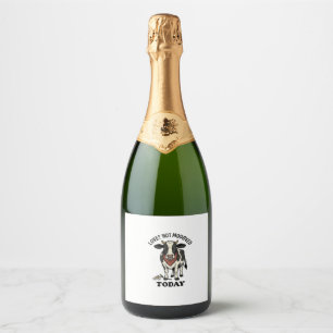 Grumpy Cow Valentine Moody Farm Humour Shirt Sparkling Wine Label