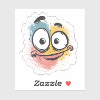 Grumpy Cute Monster Sticker – Quirky Cartoon Face