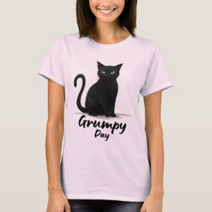 Grumpy Day with Black Cat T-Shirt