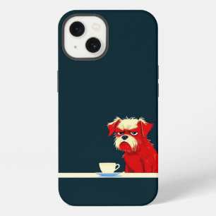 Grumpy Dog Coffee Time - Cute Minimalist Phone Cas iPhone 13 Case