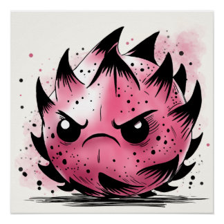Grumpy Dragon Fruit Poster