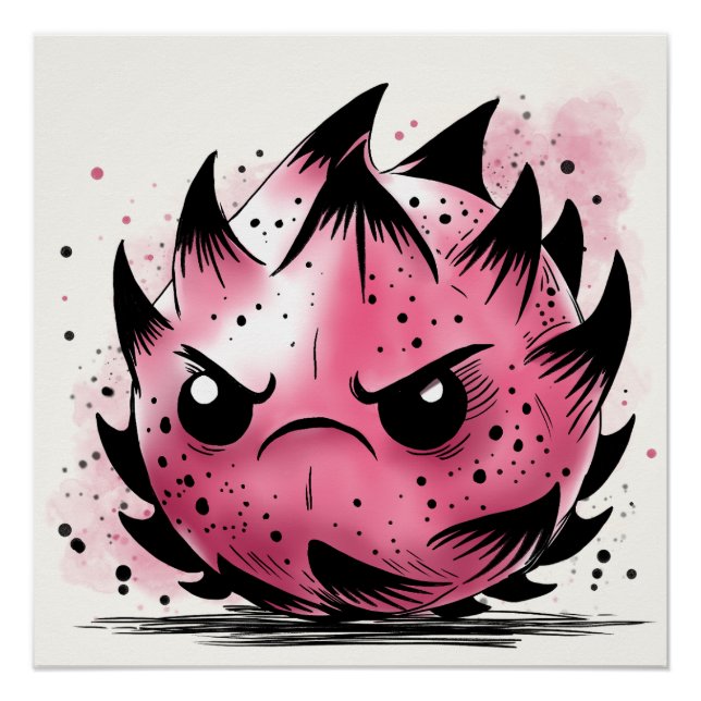 Grumpy Dragon Fruit Poster (Front)