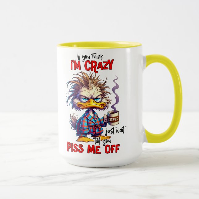Grumpy Duck Sarcastic Coffee Quote Mug (Right)