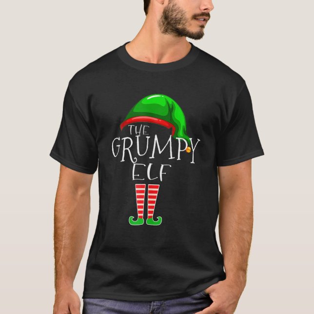 Grumpy Elf Family Matching Christmas Group Funny T-Shirt (Front)