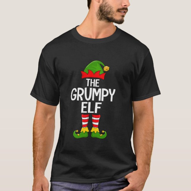 Grumpy Elf Xmas Matching Family Grandpa Elf Squad  T-Shirt (Front)